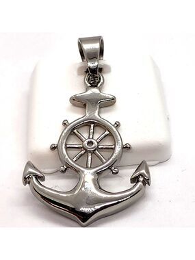 Stainless Steel Silver Tone Anchor With Wheel